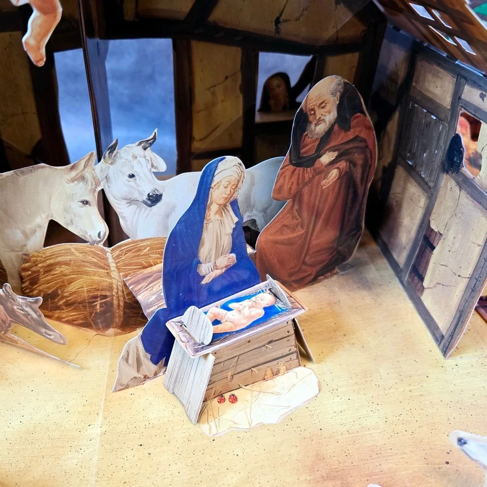 Mediaeval Nativity‎ Pop Up Scene Christmas 3D Cardboard 1999